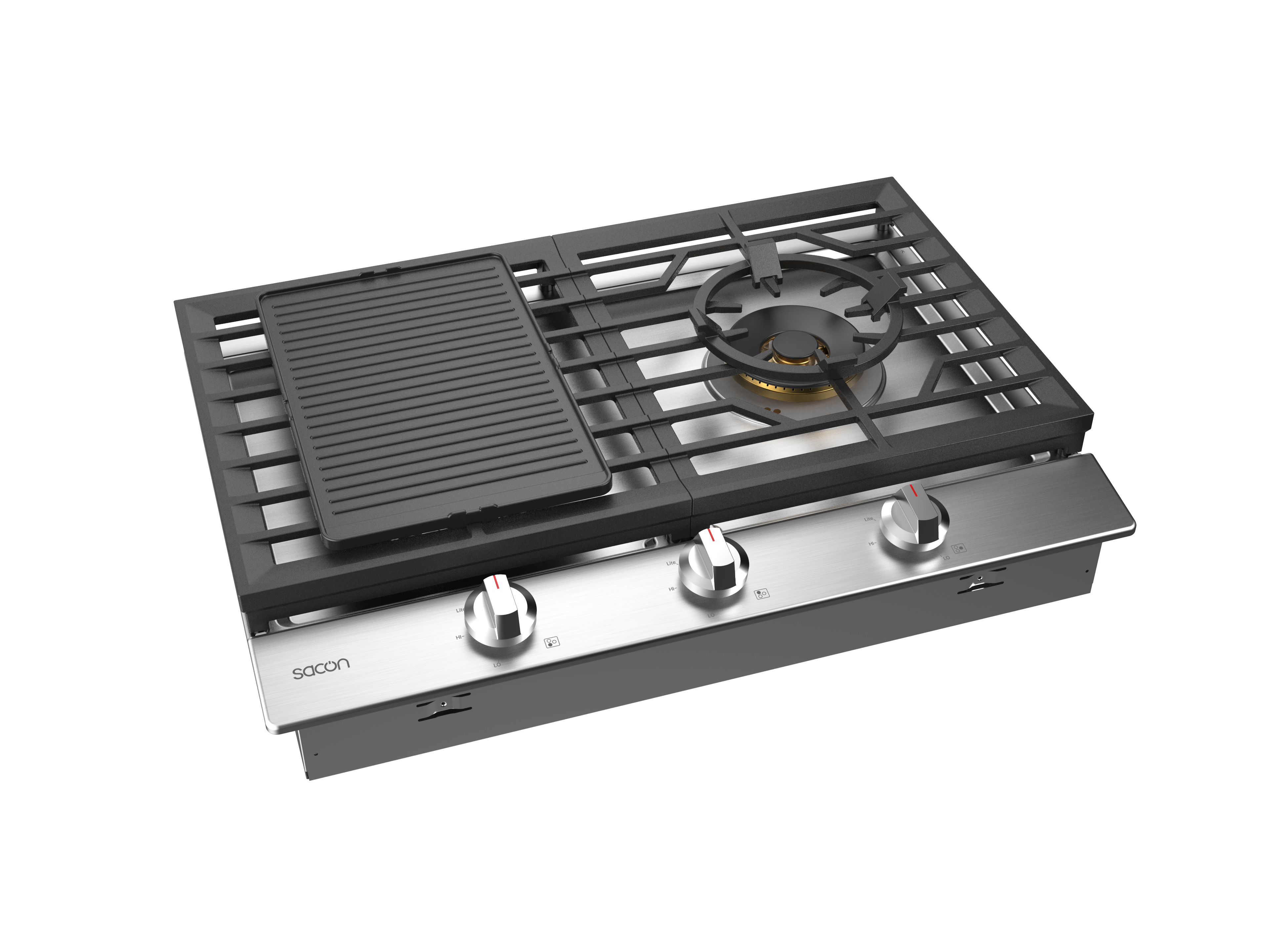 30" Flower Series Classic Grill Pro Gas Cooktop With LP Convert Kit