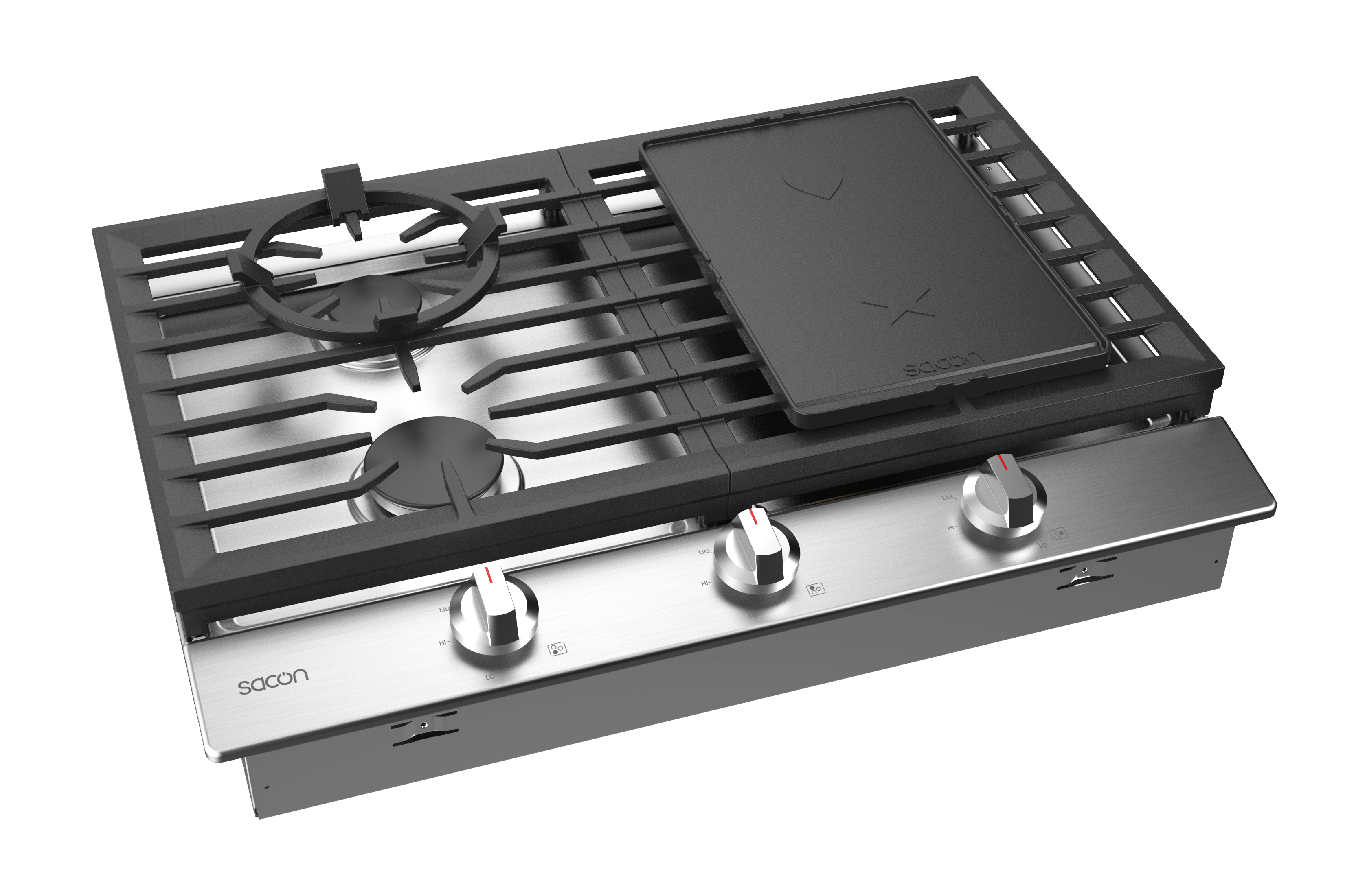 30" Flower Series Classic Grill Pro Gas Cooktop With LP Convert Kit