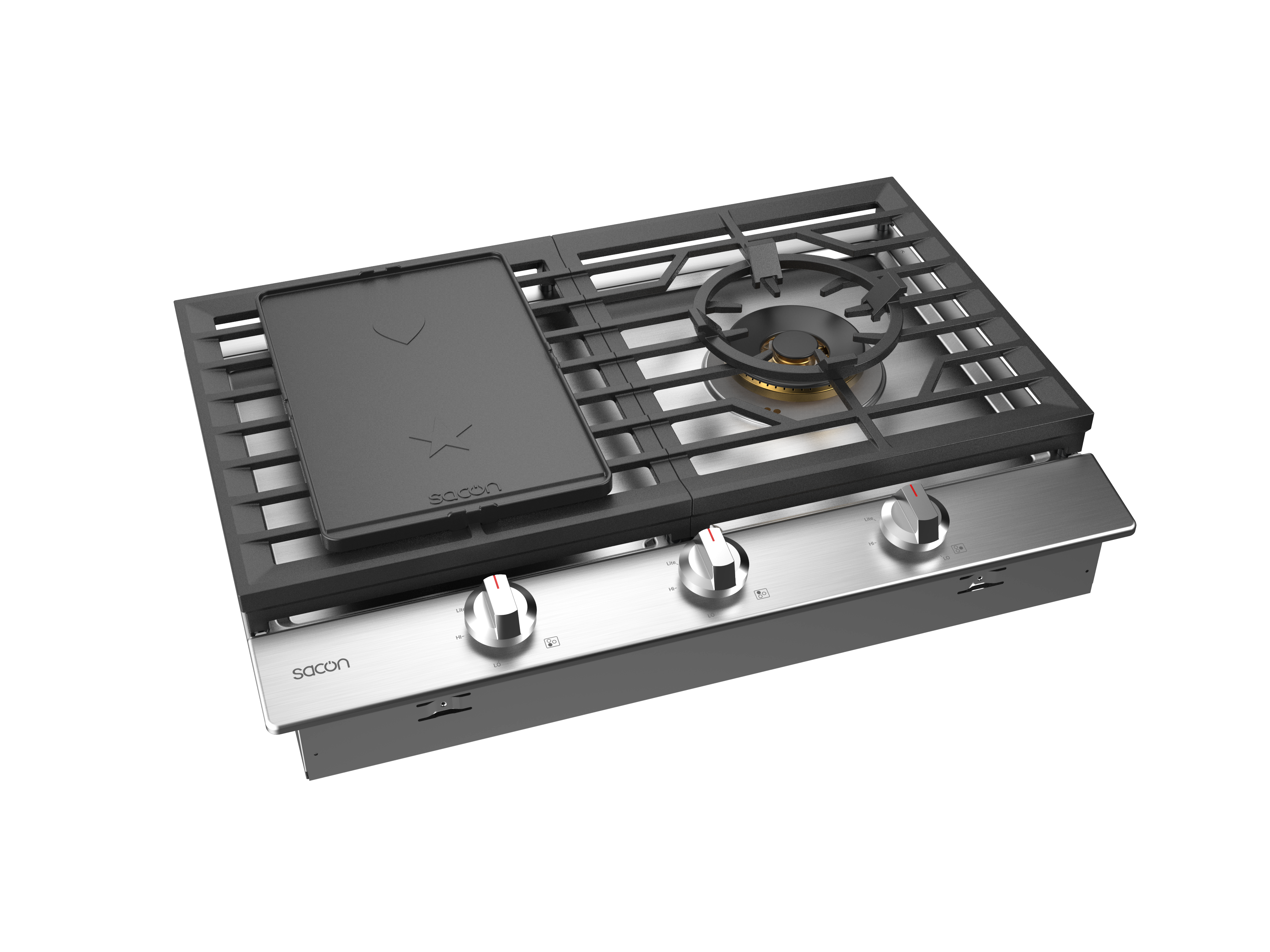 30" Flower Series Classic Grill Pro Gas Cooktop With LP Convert Kit