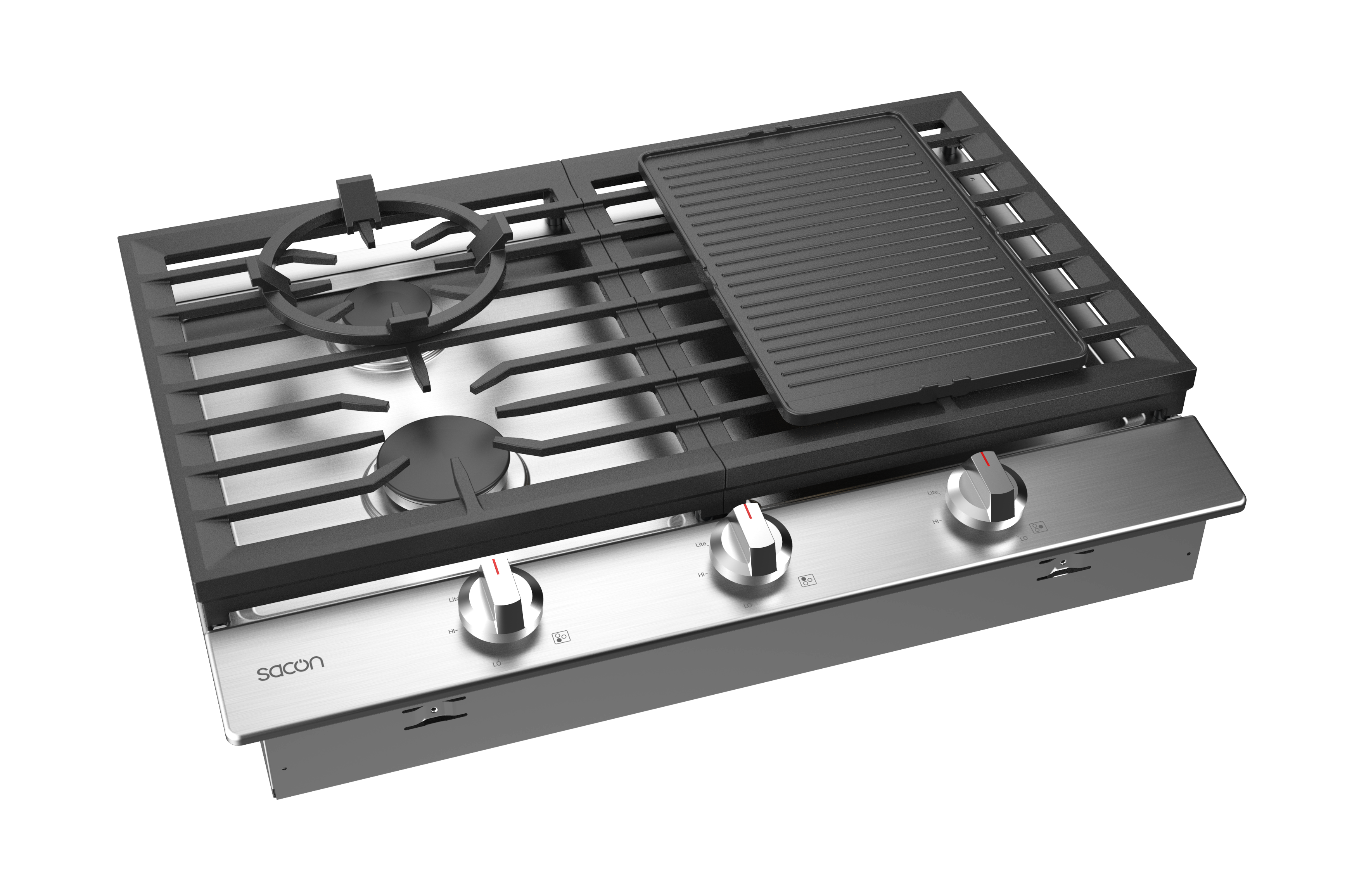 30" Flower Series Classic Grill Pro Gas Cooktop With LP Convert Kit