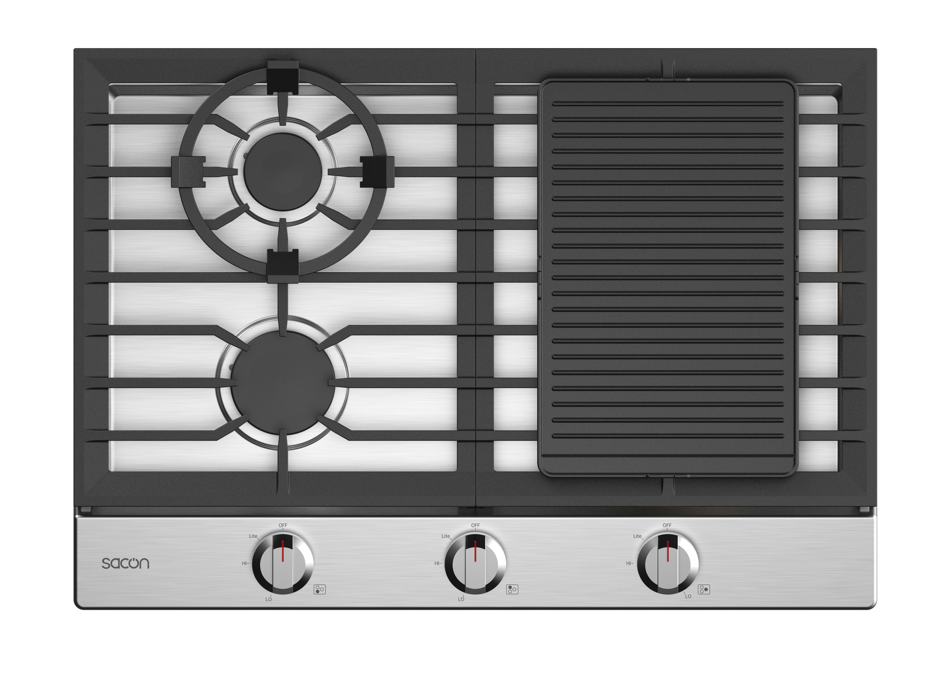 30" Flower Series Classic Grill Pro Gas Cooktop With LP Convert Kit