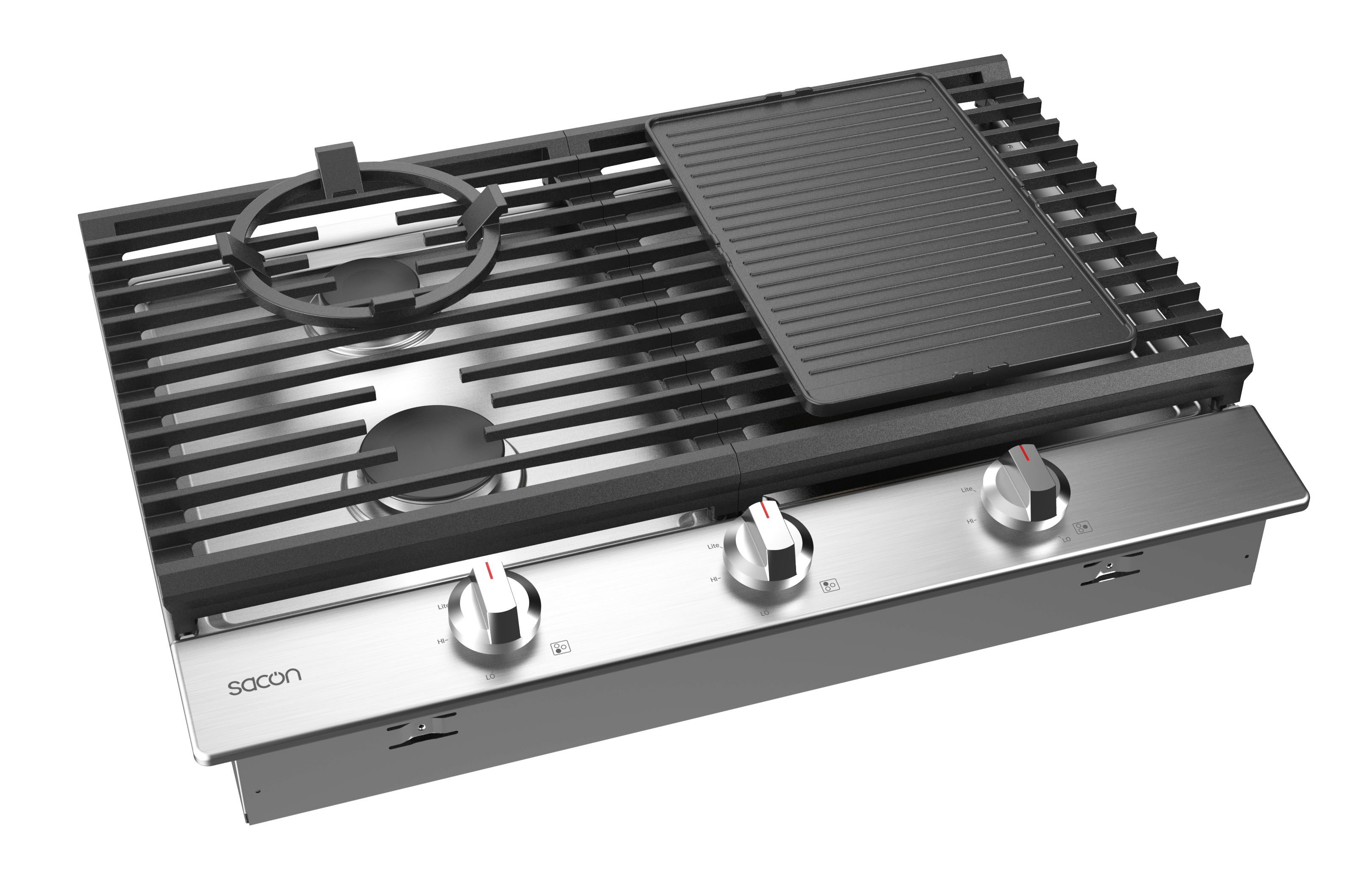 30" Flower Series String Grill Pro Gas Cooktop With LP Convert Kit