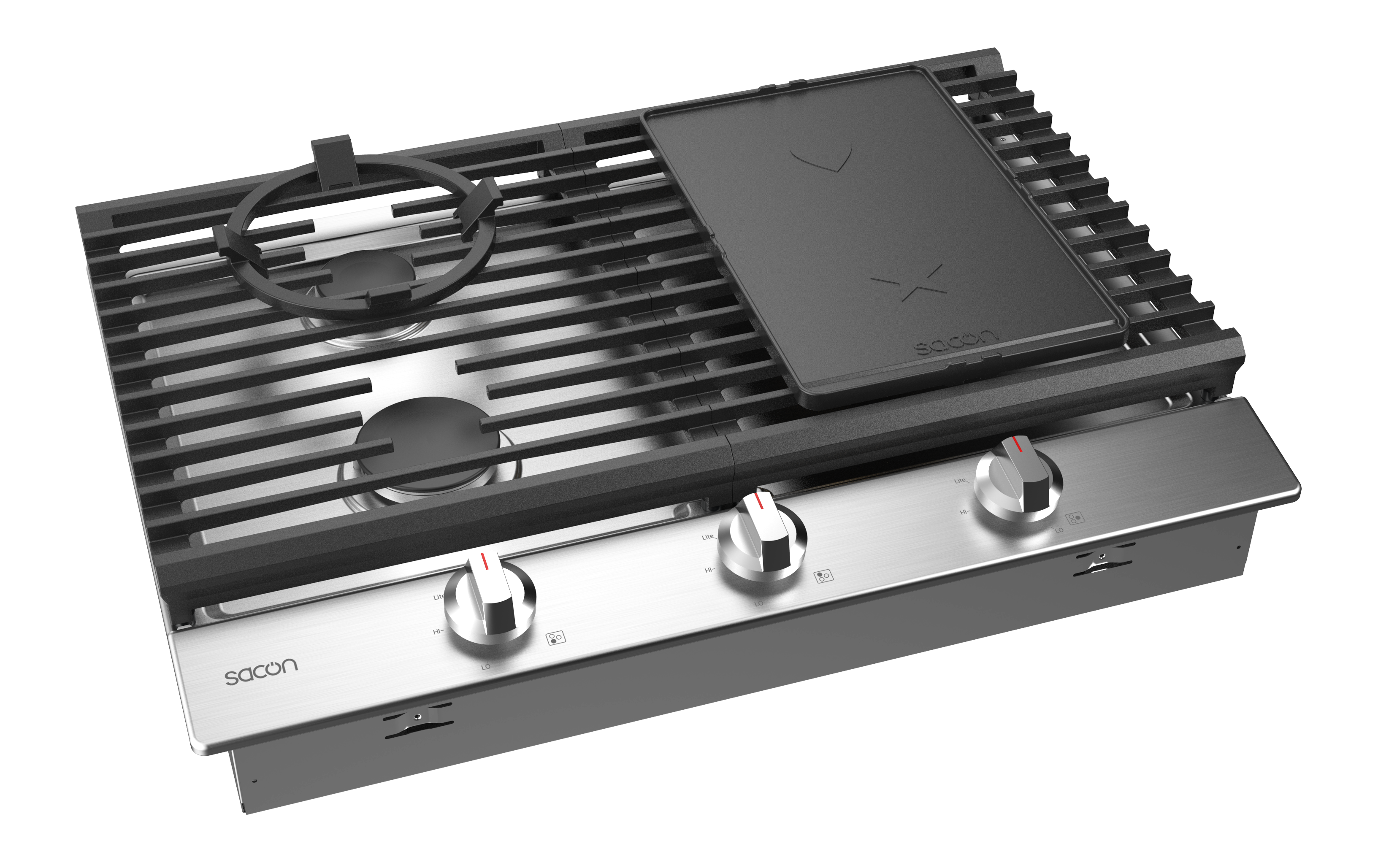 30" Flower Series String Grill Pro Gas Cooktop With LP Convert Kit