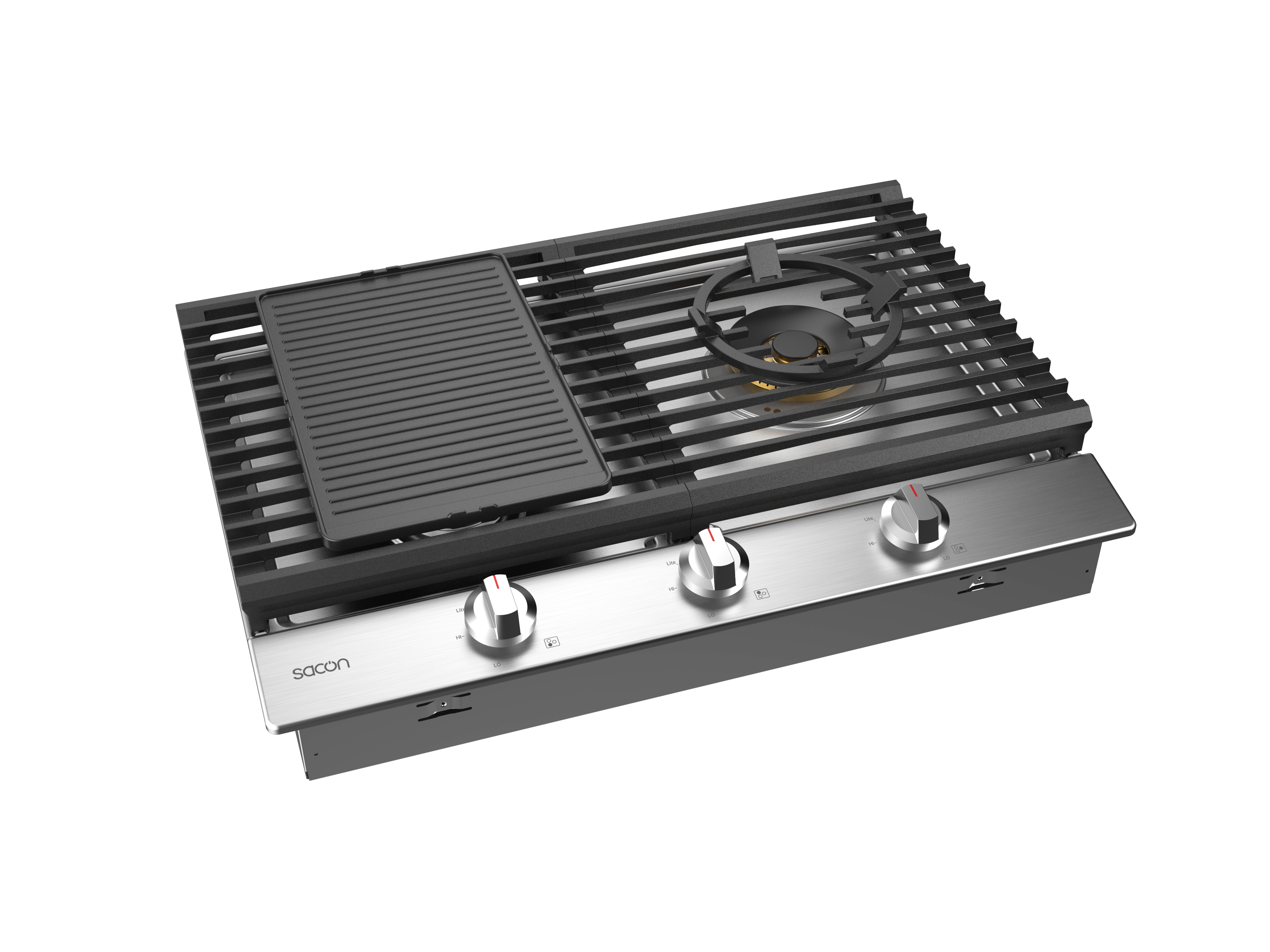 30" Flower Series String Grill Pro Gas Cooktop With LP Convert Kit