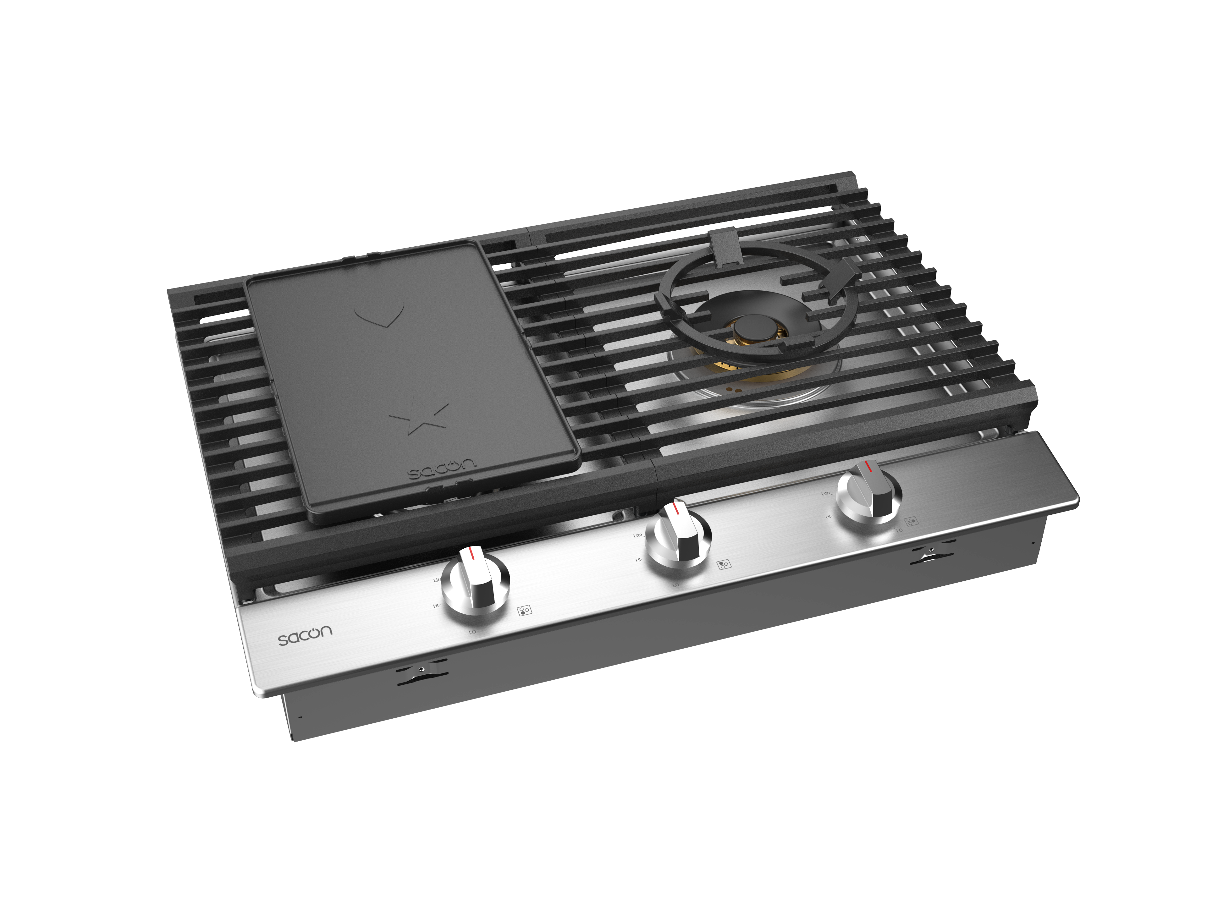 30" Flower Series String Grill Pro Gas Cooktop With LP Convert Kit