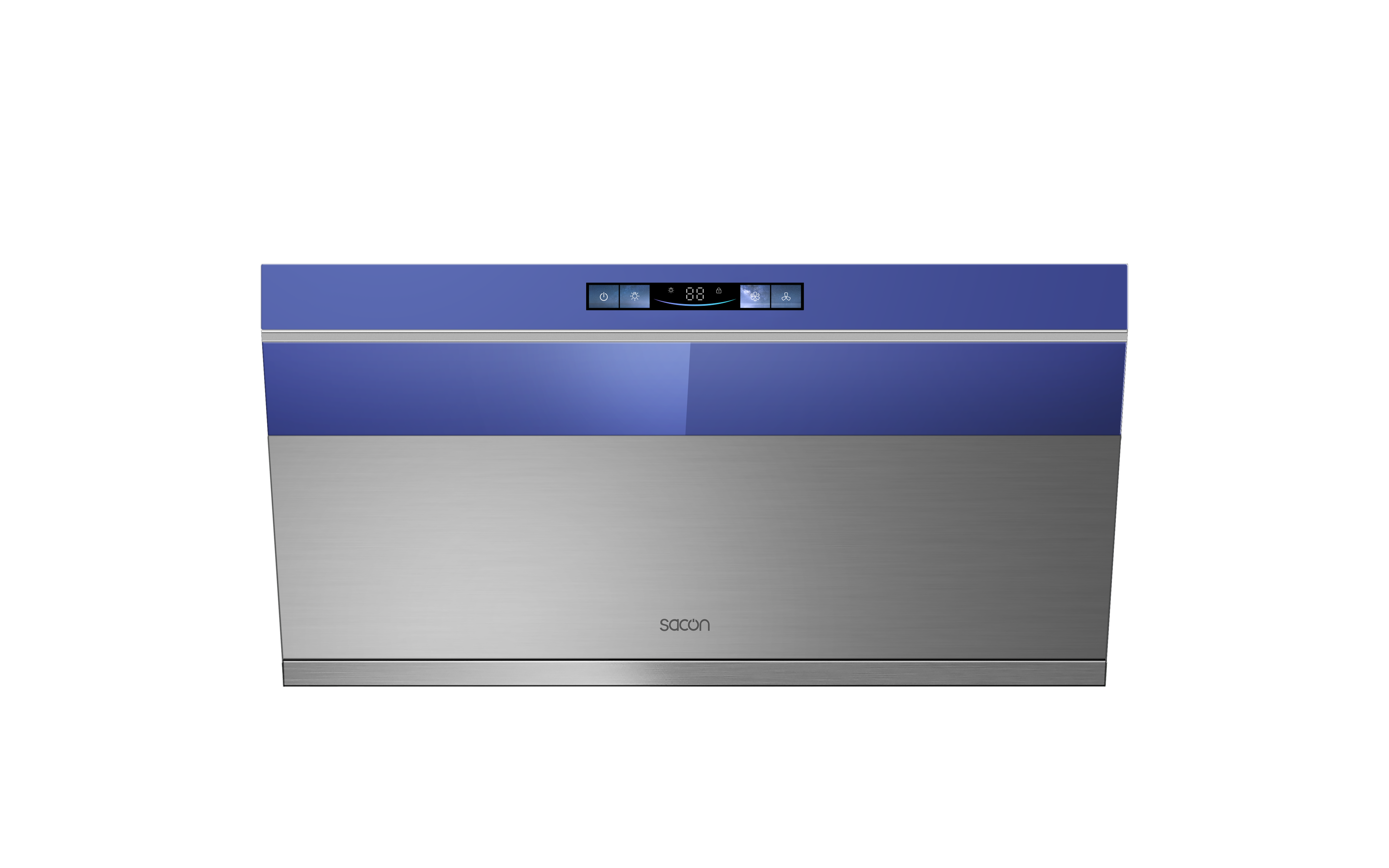 Flower Series 30" Range Hood Blue With Stainless Steel Color