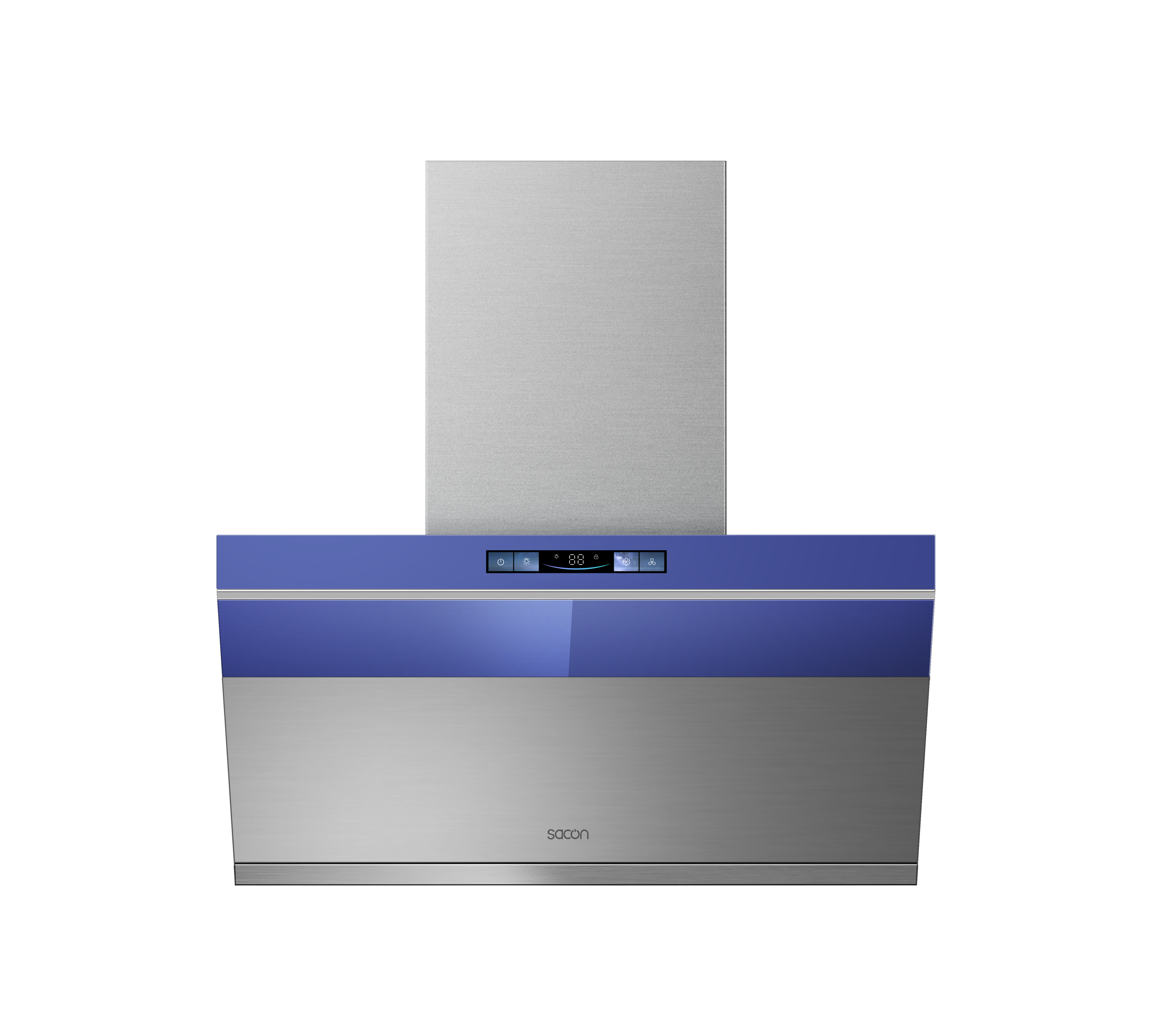 Flower Series 30" Range Hood Blue With Stainless Steel Color