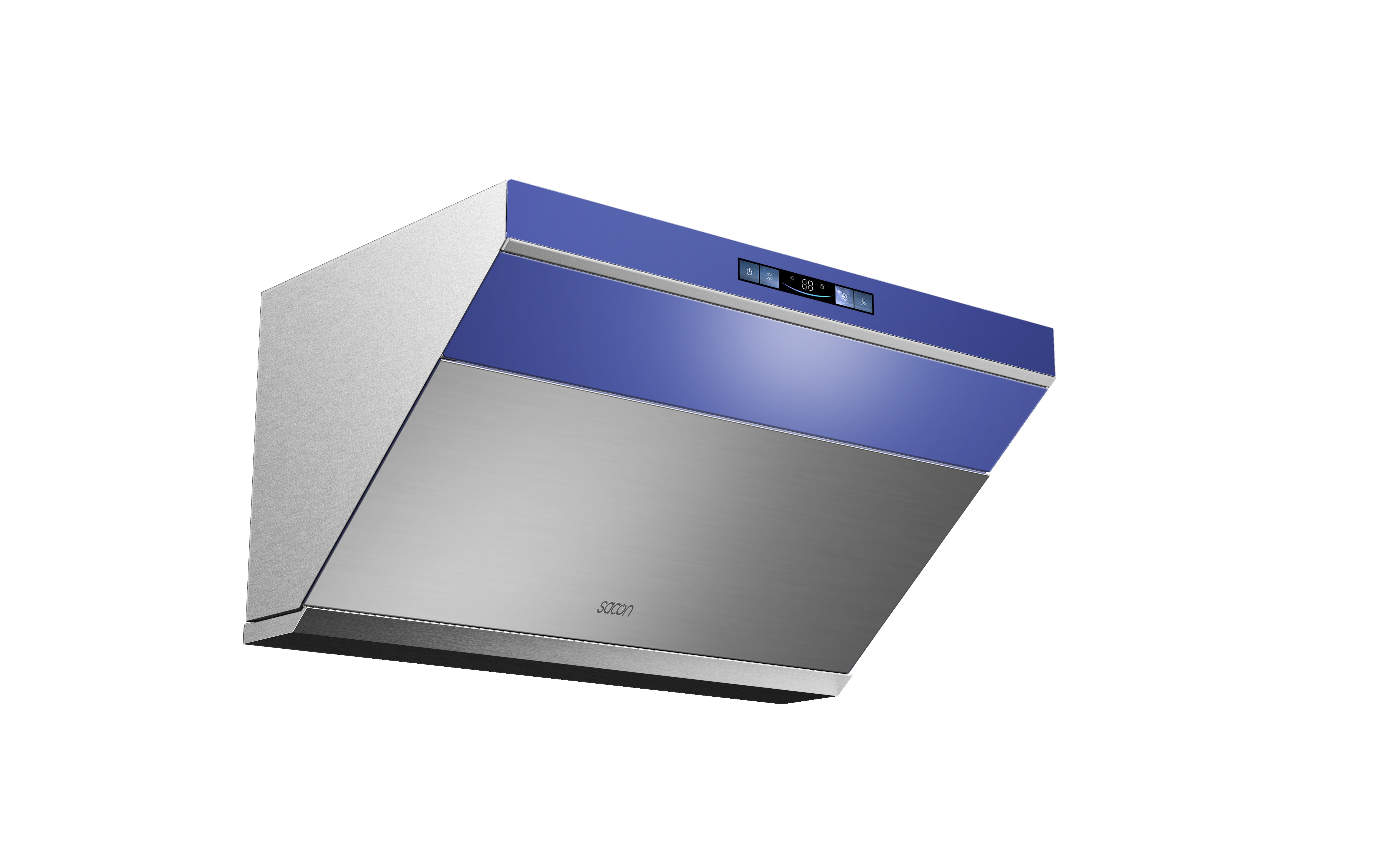 Flower Series 30" Range Hood Blue With Stainless Steel Color