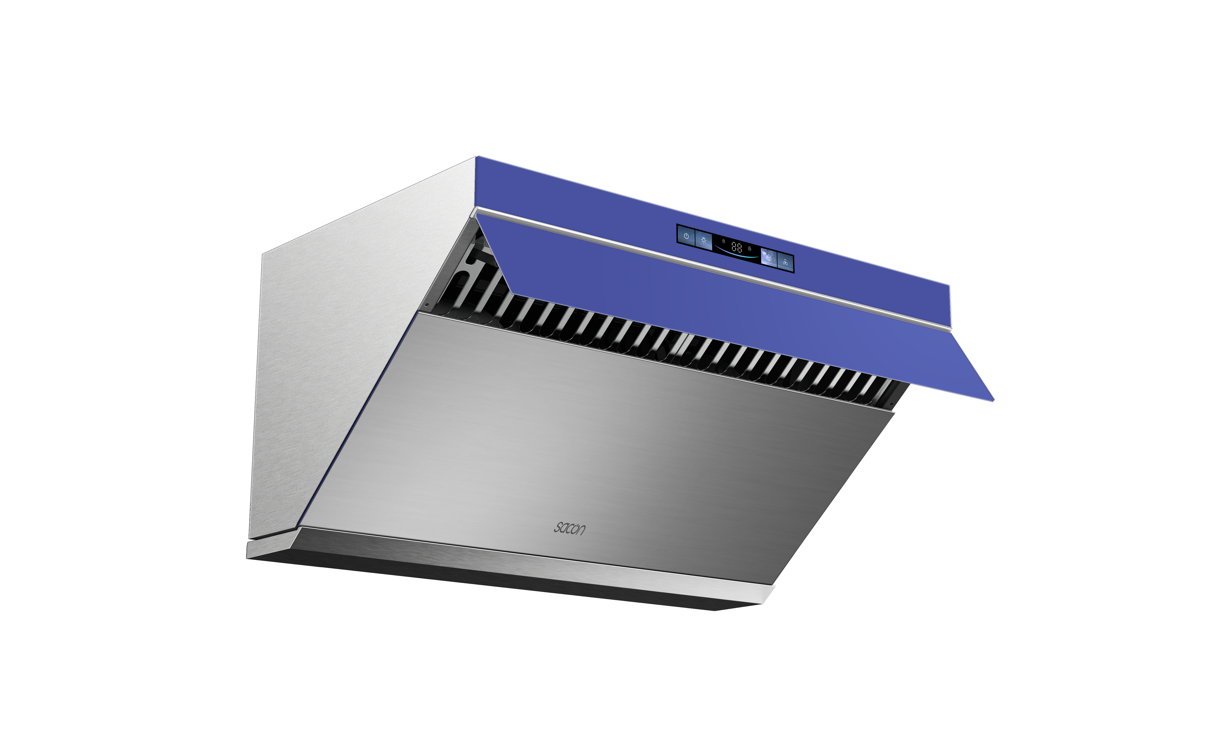 Flower Series 30" Range Hood Blue With Stainless Steel Color