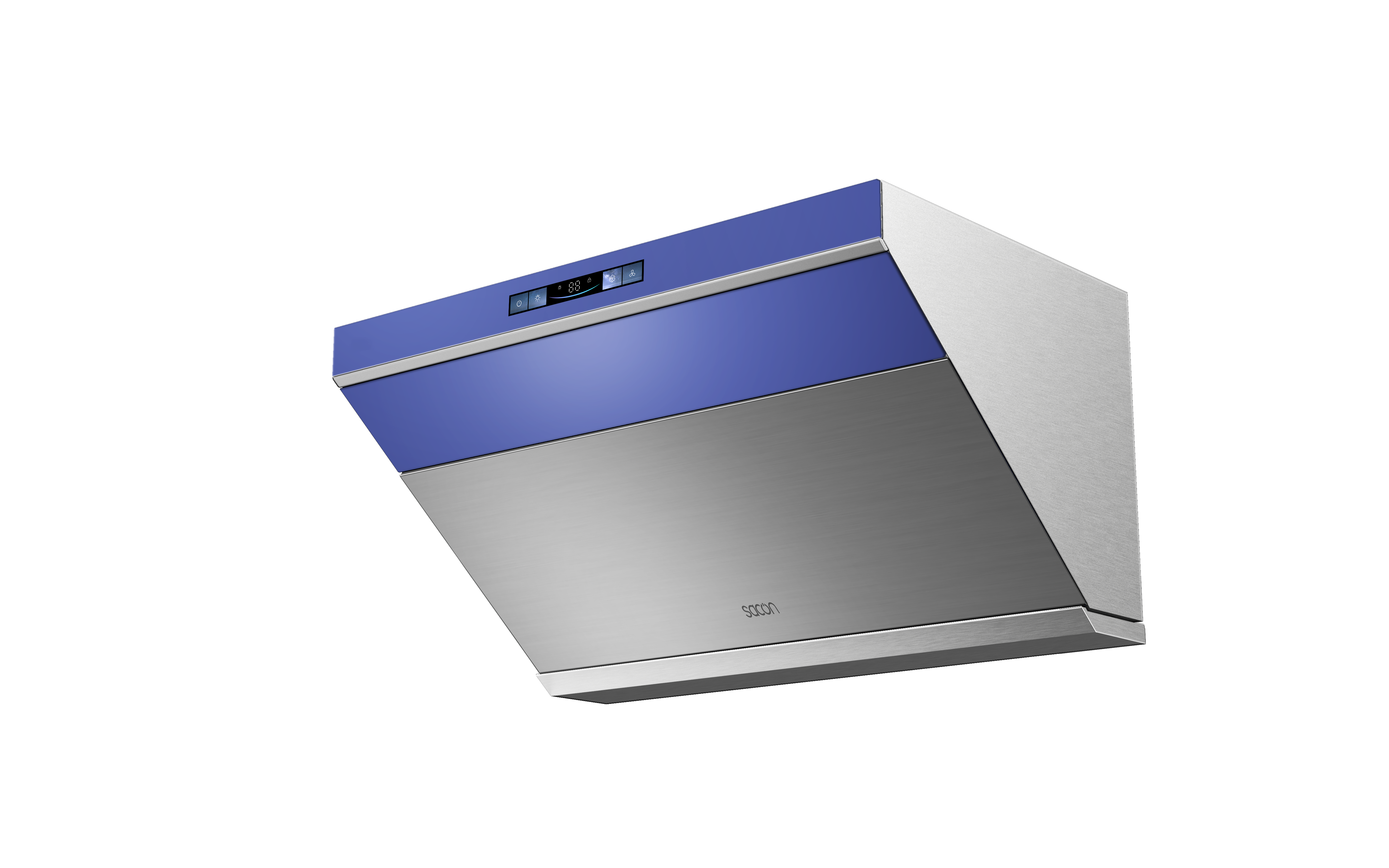 Flower Series 30" Range Hood Blue With Stainless Steel Color