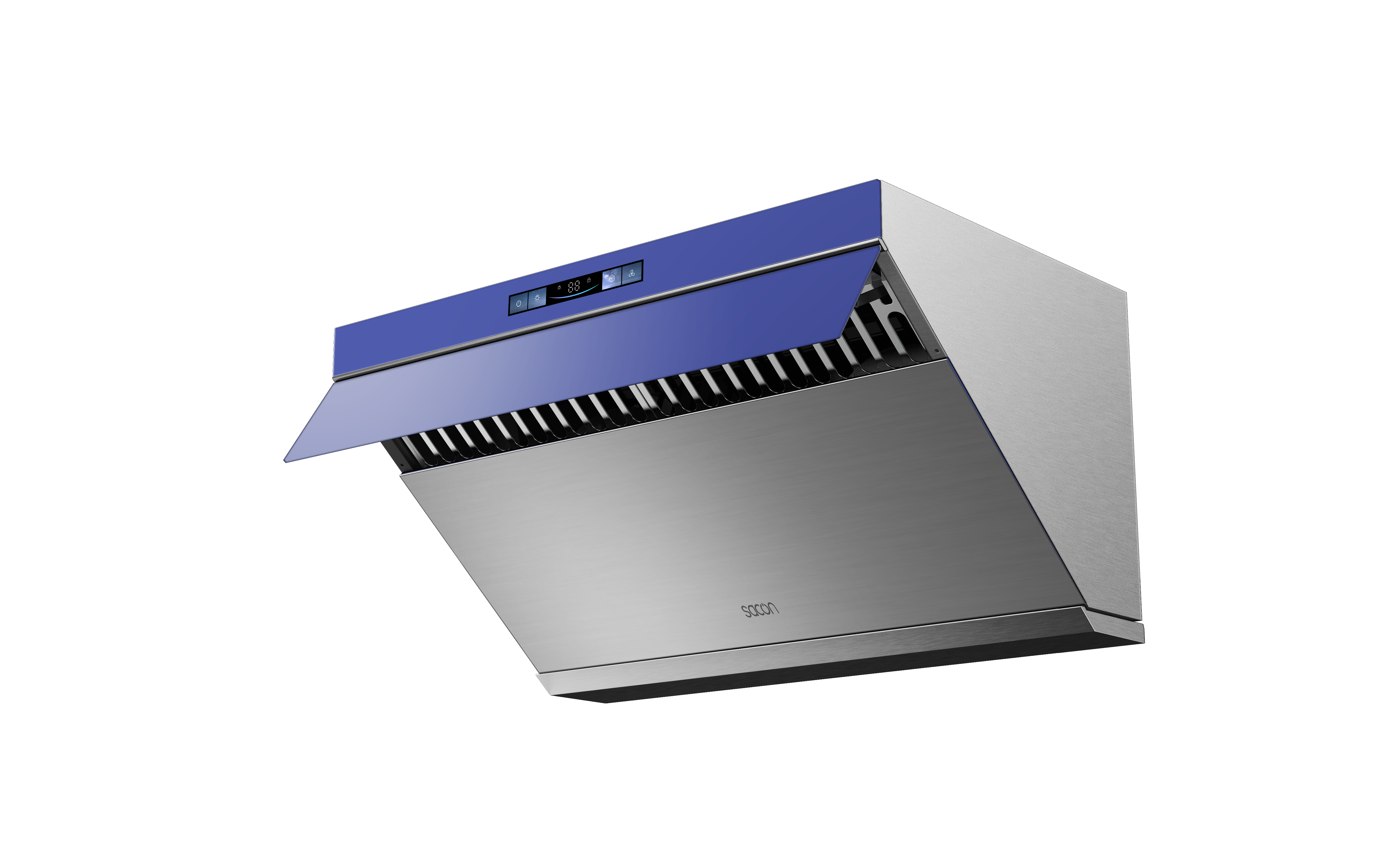 Flower Series 30" Range Hood Blue With Stainless Steel Color