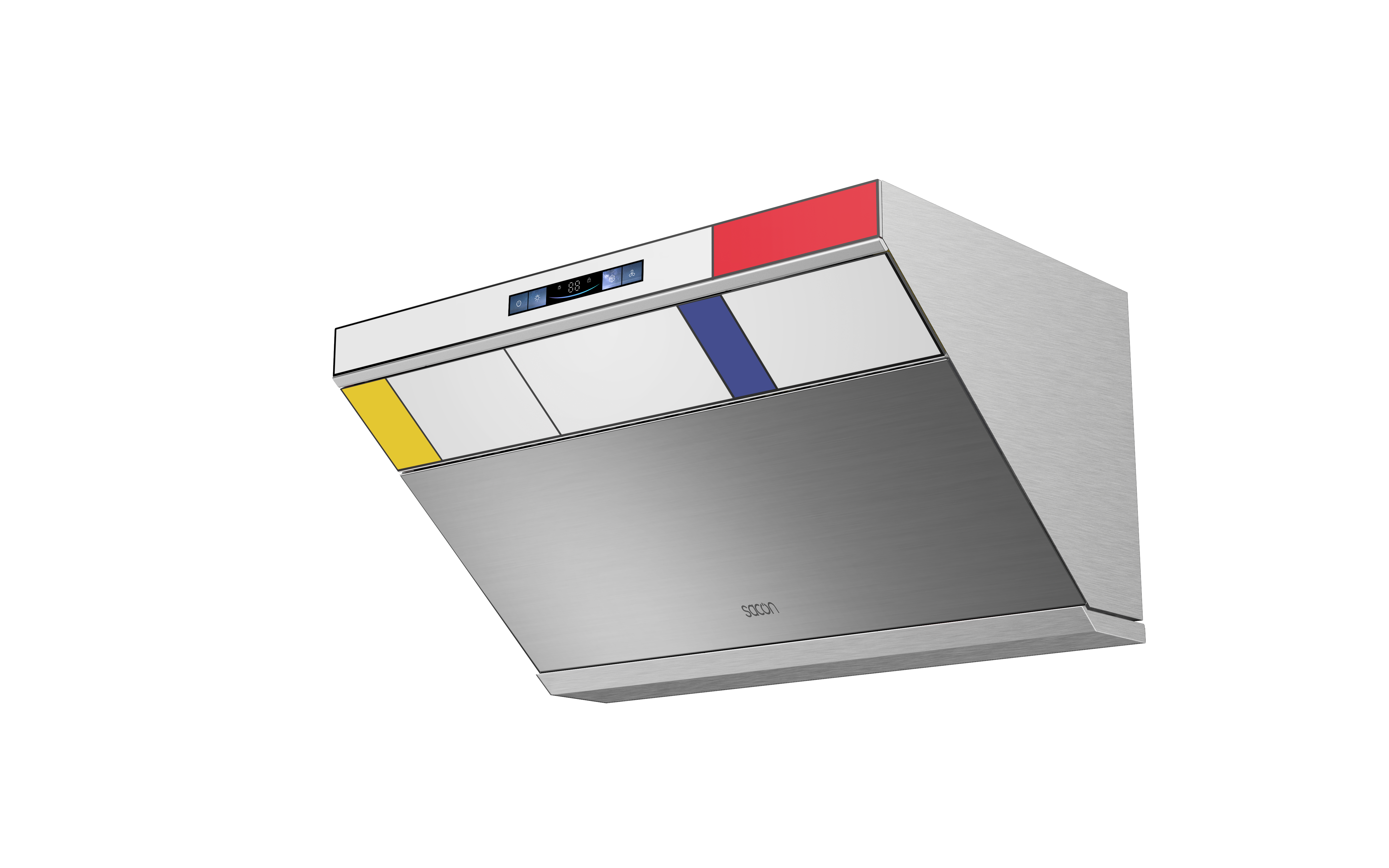 Flower Series 30" Range Hood Mondrian With Stainless Steel Color