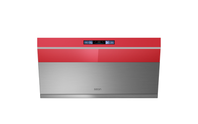 Flower Series 30" Range Hood Red With Stainless Steel Color