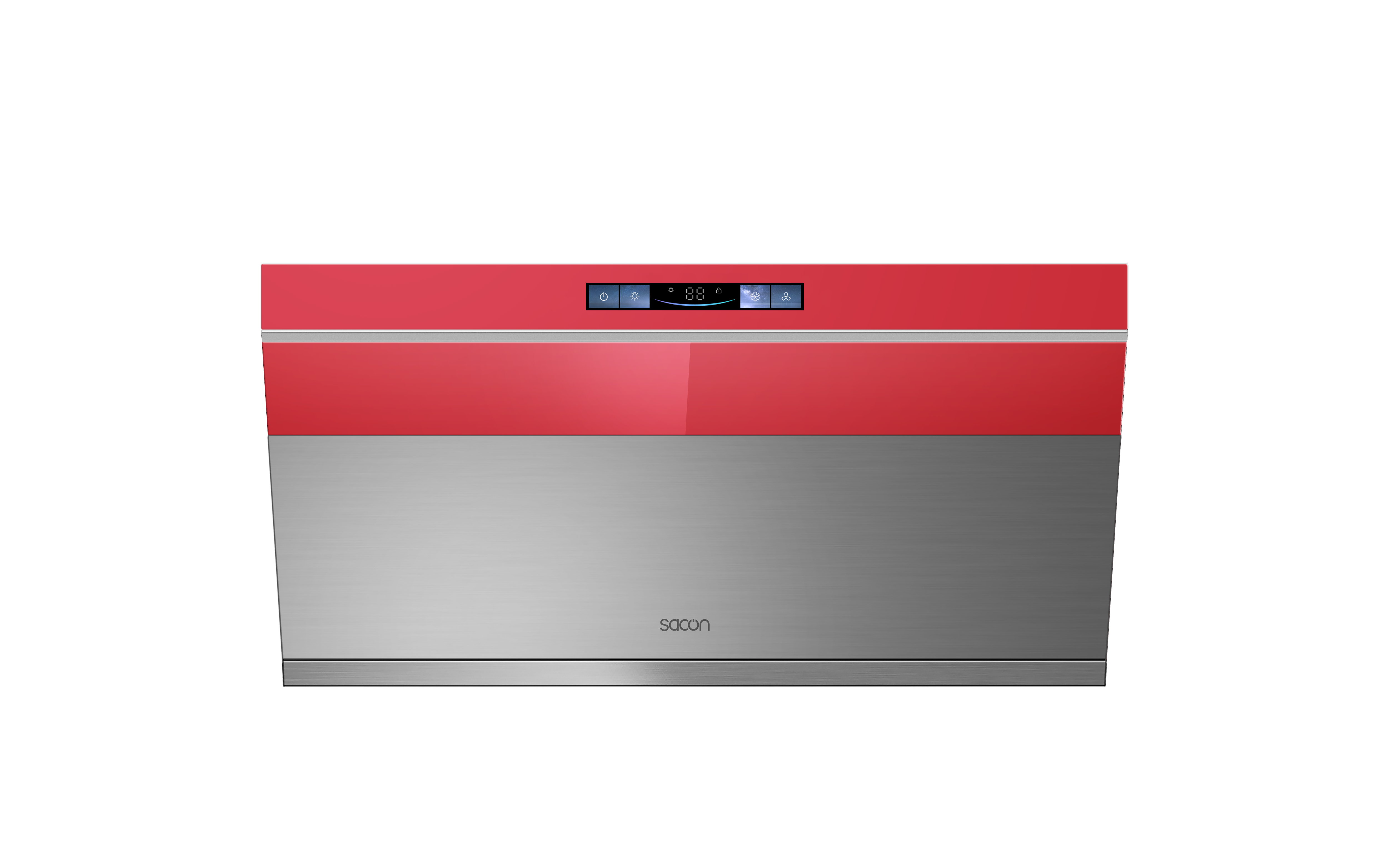 Flower Series 30" Range Hood Red With Stainless Steel Color