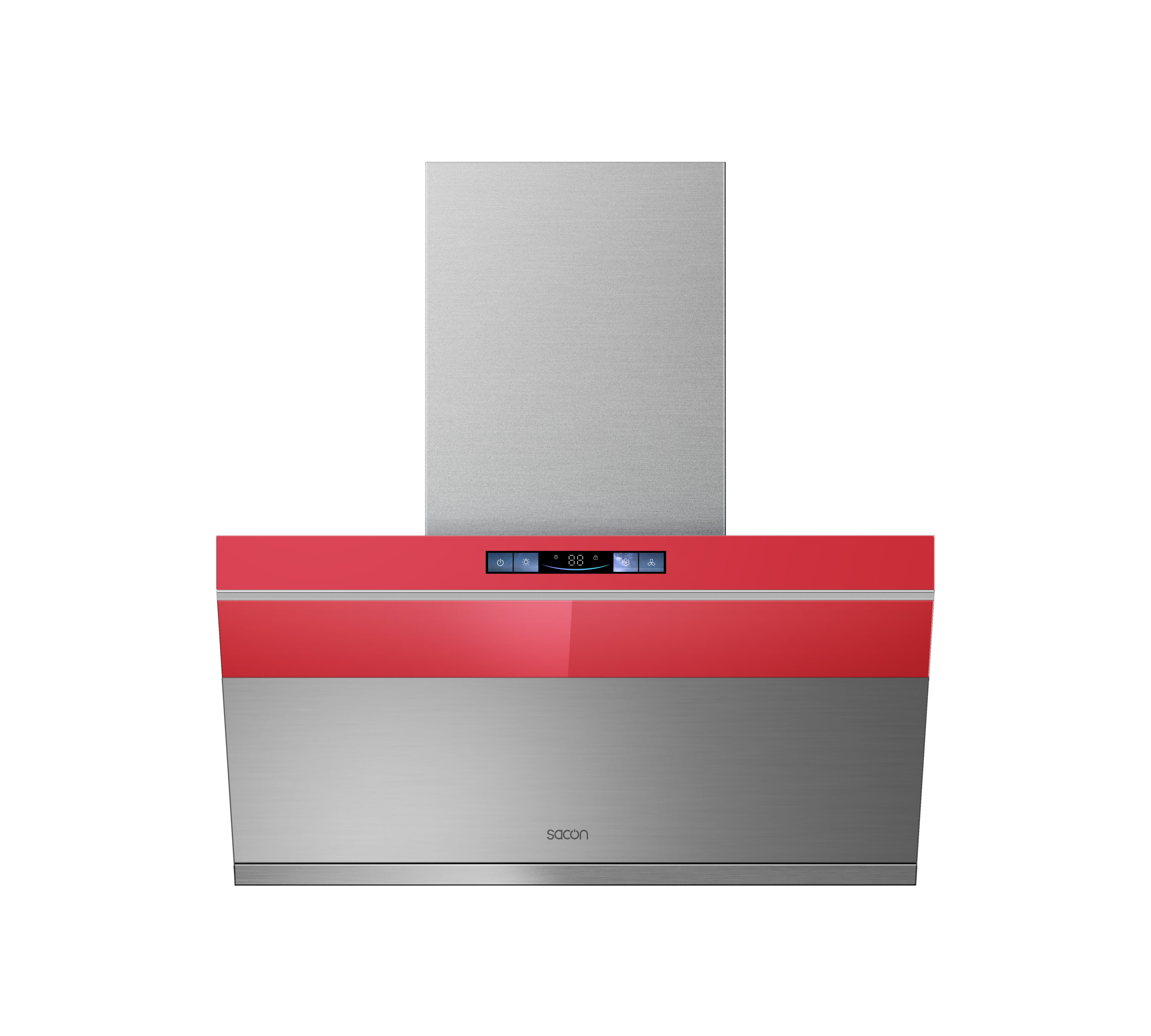 Flower Series 30" Range Hood Red With Stainless Steel Color