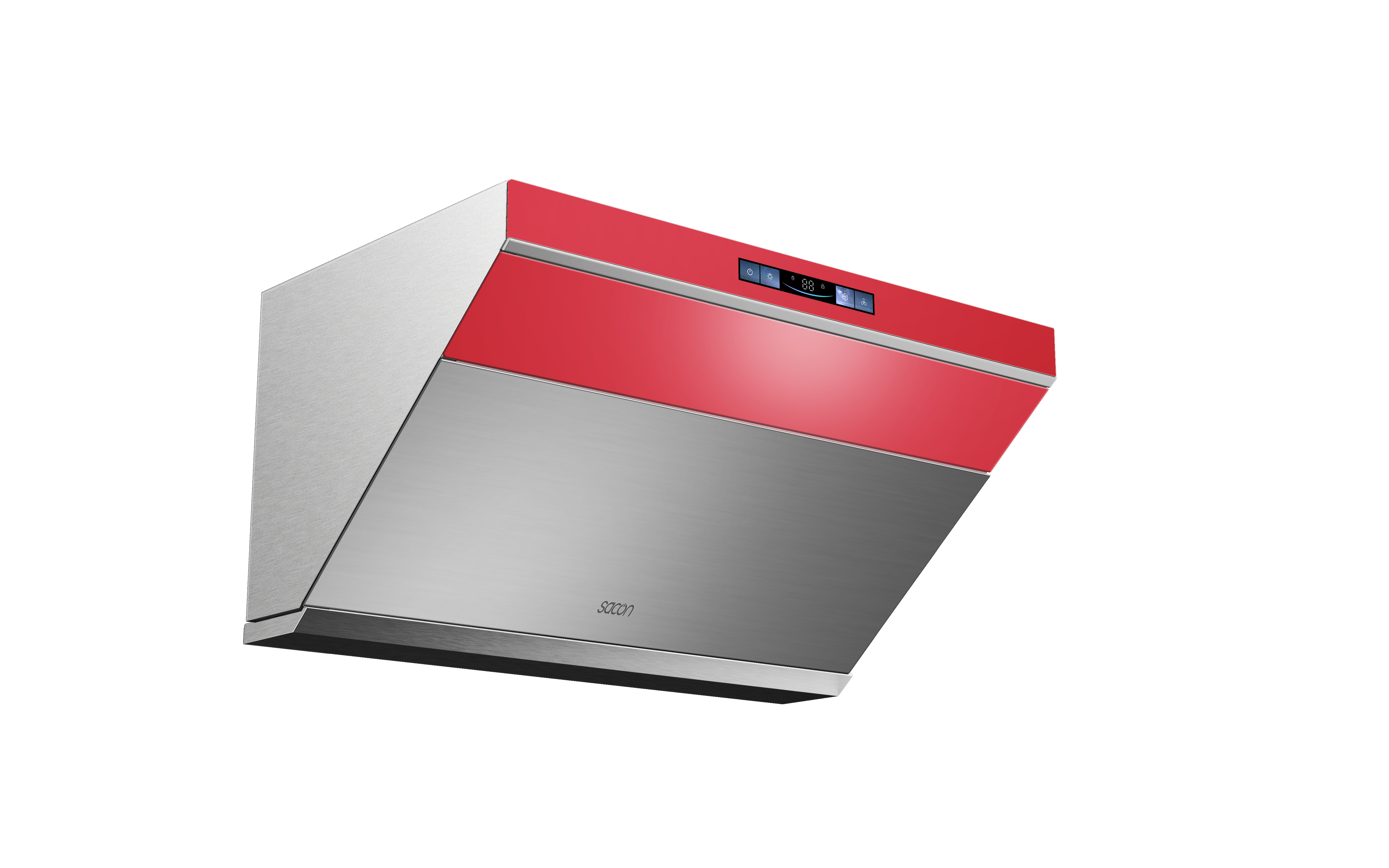 Flower Series 30" Range Hood Red With Stainless Steel Color