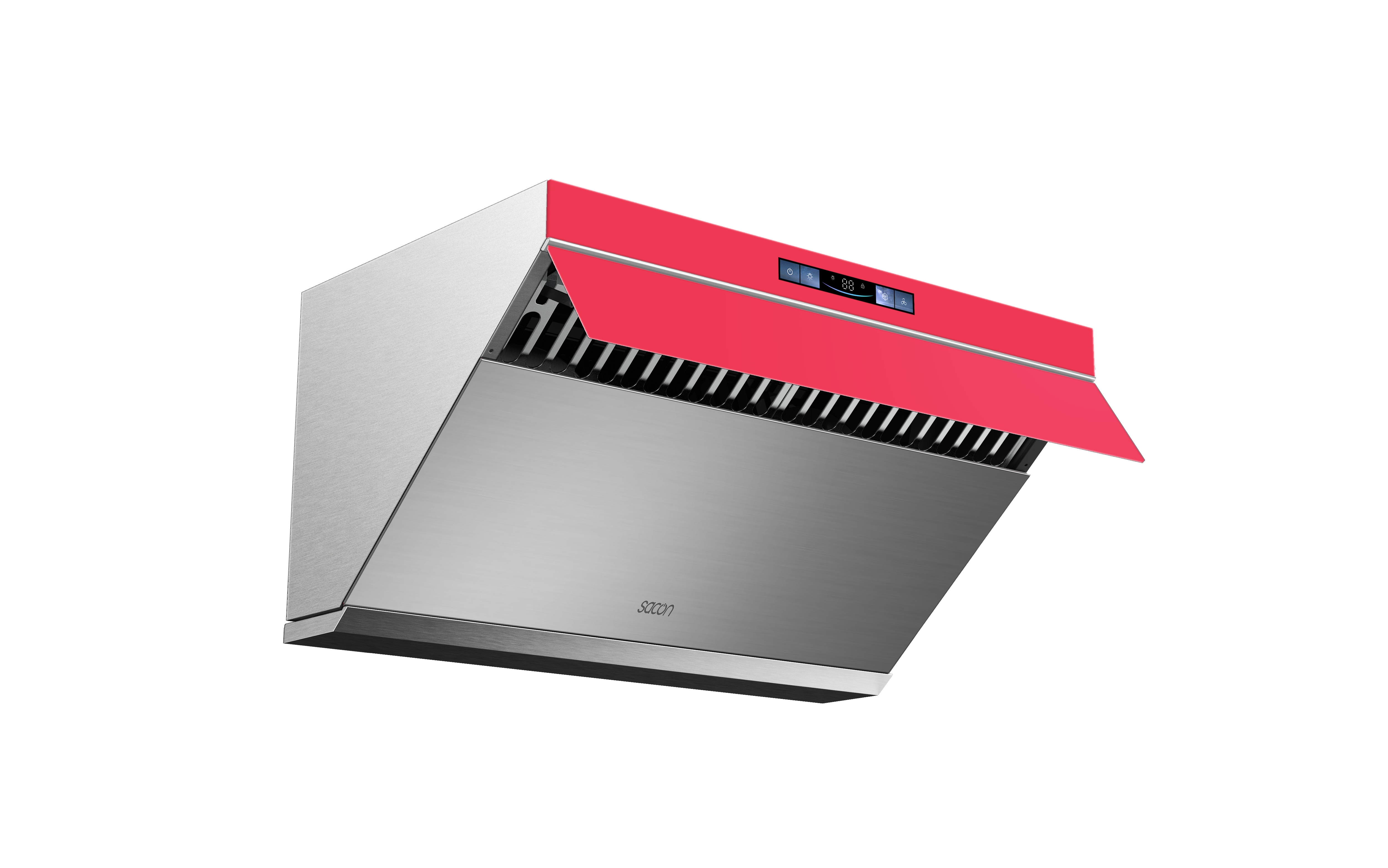 Flower Series 30" Range Hood Red With Stainless Steel Color