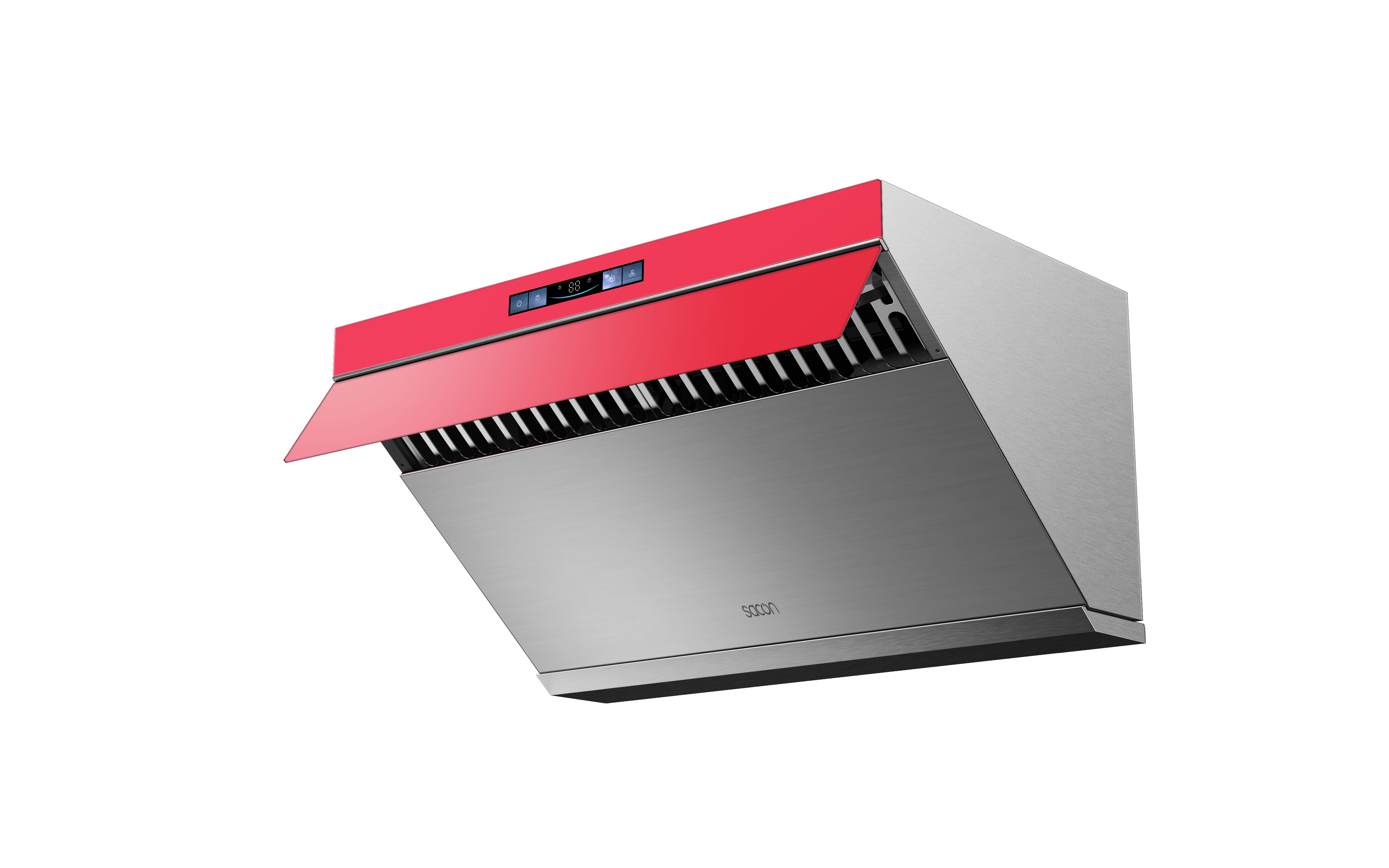 Flower Series 30" Range Hood Red With Stainless Steel Color